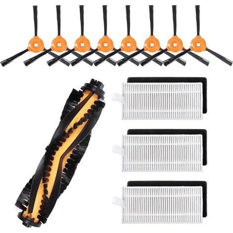 Lot de 12 pièces de rechange pour aspirateur robot Ecovacs Deebot N79S N79 - Brosse principale HEPA filtre latéral accessoire pour RoboVac 11 Cecotec Conga Excellence 990 (1/5)