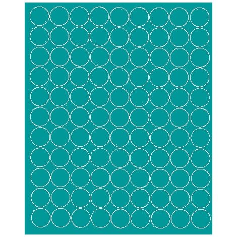 Adesivi circolari da 4 cm, adesivi circolari a pois, 99 pezzi, turchese opaco