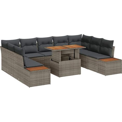 Garden Sofa Set 10 pcs Grey and Brown vidaXL (1/5)