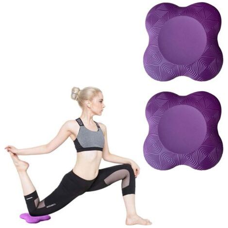 BUNTHAUS Protege Genoux,Protege Genoux,Tapis de Yoga antidérapant,Tapis de Support Plat épais, genouillère, coudière Portable, Coussinet de Roue Abdominale (2 pièce Violet) (1/5)