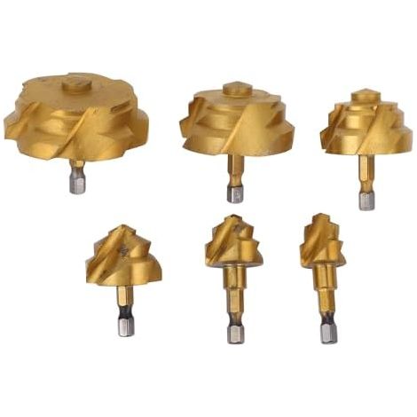 Lot de 6 Forets étagés Levage PPR, D'alésoir, Jeu Réparation D'expansion pour Tube Tuyau d'eau en Plastique Tige Hexagonale 1/4 Pouce - (1/5)