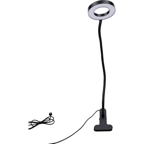 LED-Klemmleuchte mit 360° flexiblem Arm, 48 LEDs, 3 Farbmodi, 10 Helligkeitsstufen, Memory-Funktion, USB-Stromversorgung, ideal für Schlafzimmer, Büro oder Nageldesign (schwarz). (1/5)