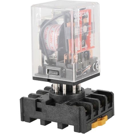 MK2P-I Transparenter DPDT-Spulen-Leistungsrelais-Sockel für 220 V Wechselstrom