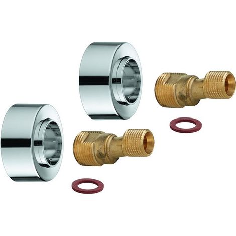 Racor en S Grohe de 1/2 pulgada x 3/4 pulgada. Cromo ajustable de 7,5 mm