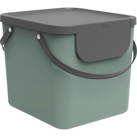 Rotho Mülltrennungssystem Albula 40 L misteltoe green Recyclingbehälter Müll- & Abfalleimer