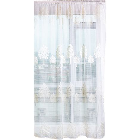 Voile anti-moustique ultra-doux arbre décoratif, rideaux transparents beige salon, forme arbre, moustiquaire légère. (1/5)