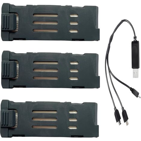 Batería de 3,7 V y 600 mAh para dron E58 S168 JY019 JD-19. Batería original nueva para dron E58 con cable de carga USB.