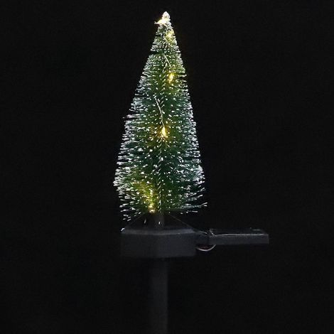 Lampe solaire de jardin pour sapin de Noël, décoration extérieure, 3 piquets étanches (1/5)