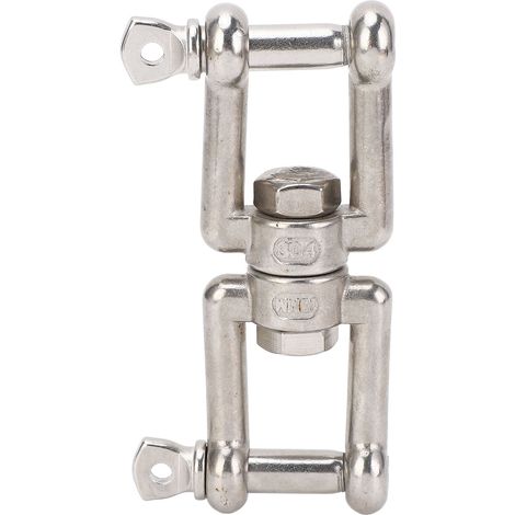 Grillo girevole a doppia estremità in acciaio inox, connettore ad anello a forma di otto, dispositivo nautico per navi, barche, yacht, 10 mm, carico: 500 kg/1.102,3 lb. (1/5)