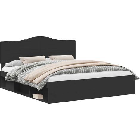 Maison Exclusive - Bettrahmen Schwarz 180 x 200 cm Massives Kiefe