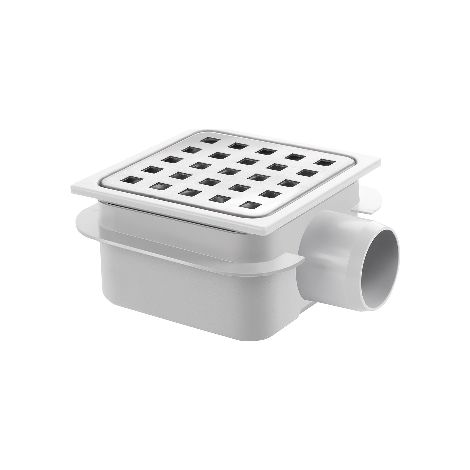 Piletta Scarico in ABS con Griglia in Acciaio INOX Dh 150 x 150 x H 80 x 99 (1/2)