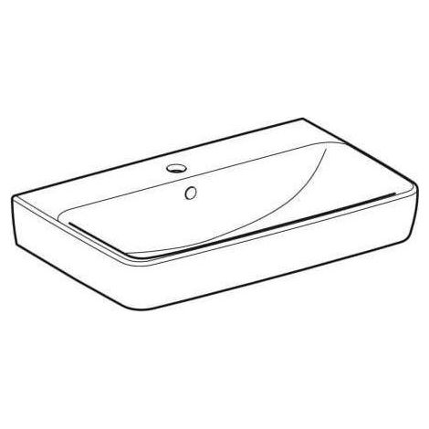 Geberit Renova Compact Waschtisch, mit Hahnloch und Überlauf,