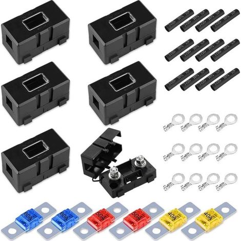 ANS Porte Fusible de Voiture, 6 Pièces Porte-fusibles Midi Fusibles Mega 40A 50A 60A Boîte à Fusibles pour Voitures, Camions, Véhicules (1/5)