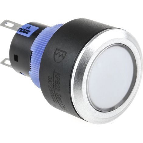 Bouton-poussoir, Momentané lumineux, LED Jaune, Unipolaire à deux directions (1RT), 3 A, 5 A, Transparent, Montage (1/4)