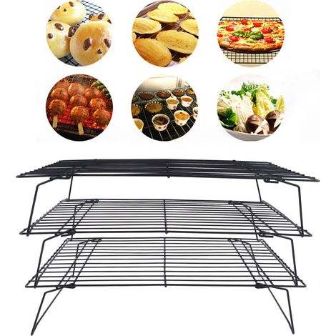 13-Zoll-Backrost aus Metall in Kleeblattform (3-teilig), faltbares Kleeblatt-Set mit antihaftbeschichtetem Eisenblech zum Backen und Abkühlen von Keksen (1/5)