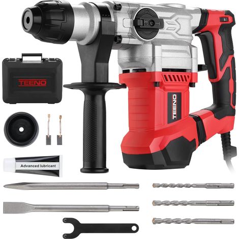 SDS-Plus Marteau Perforateur 1500W,6 Vitesse Variable avec 4 Fonctions, 4500BPM,Câble de 2 mètres, Embrayage de Sécurité (1/5)