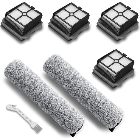 Replacement Parts for iFloor 3/Floor One S3 Wet Dry Vacuum Cleaner, 2 Pack Brush Rollers + 4 Pack Vacuum Filters (1/5)