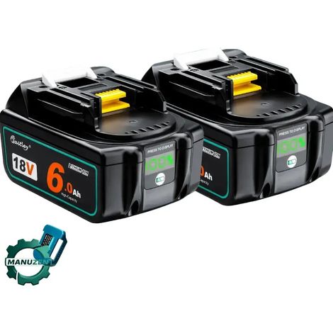 Manuzen - Batteries compatibles Makita 18 V 6 Ah – lot de 2 – 2 batteries 18 V (1/3)