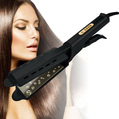 Liss à cheveux pour femme, fer à lisser avec plaques en céramique et tourmaline, ionique, accessoire de beauté, équipement de coiffure, avec 4 paliers de température (1/5)