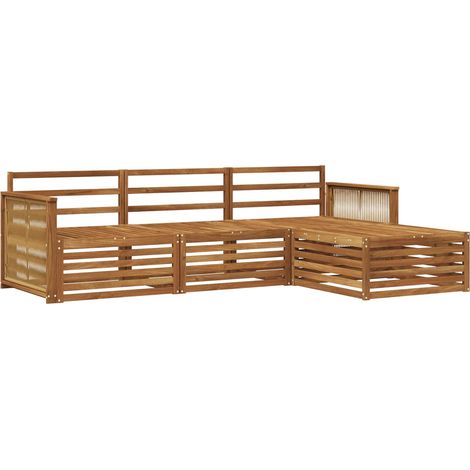 Set di divani da esterno  Salotto da Giardino Naturale 249 x 162,5 x 73 cm (1/5)