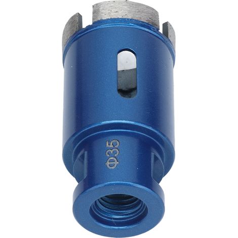 Meche cylindrique diamant M14 bleue 35mm pour percer carrelage pierre beton lot de 1 (1/5)
