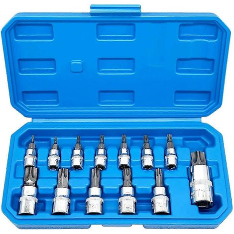 Jeu de 26 douilles Torx étoile T8-T70 H2-H14, CRV, entraînements 1/4", 3/8" et 1/2", pour travaux manuels (1/3)