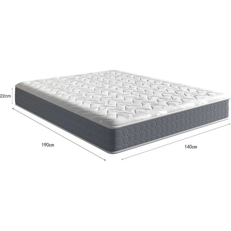Hobag – Matelas mémoire de forme 140x190 cm – 22 cm de hauteur – 7 zones de soutien différenciées – Super respirant pour un sommeil confortable