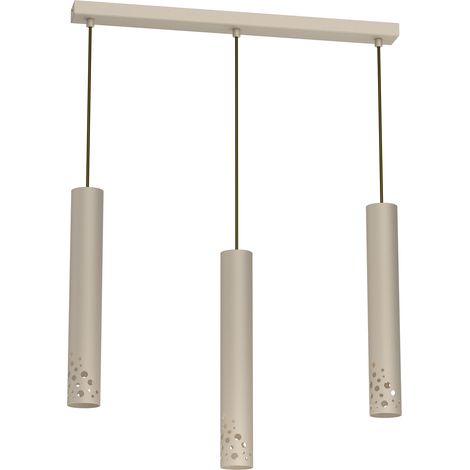 Suspension Luminex Tibia Buble crème 60cm barre 3xGU10