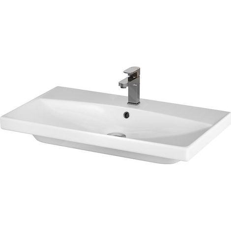 Cersanit City - Lavabo 81x46 cm, avec trop-plein, trou pour robinetterie, blanc K35-061 (1/3)