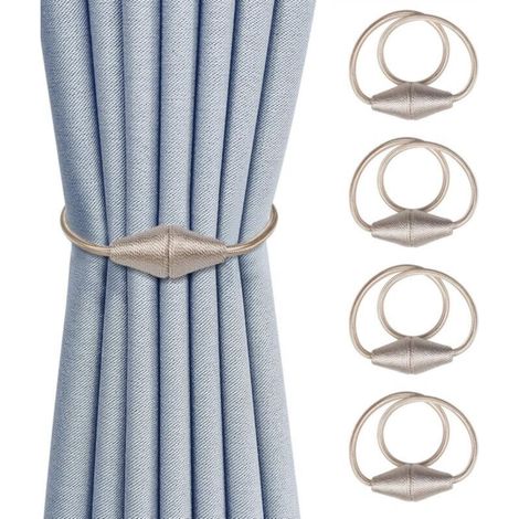 4er-Set magnetische Gardinenhalter, 47,5 cm, Wohnaccessoires – Beige