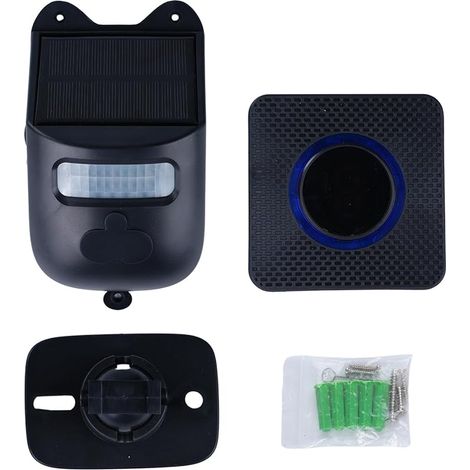 Alarme Solaire Maison Détecteur de Mouvement Extérieur Alarme de Porte Détecteur de Mouvement 3 Sensibilités Réglables (1 Détecteur + 1 Récepteur) Noir (1/5)
