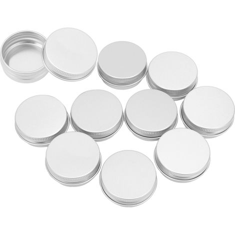 Lot de 10 boîtes en aluminium rondes avec couvercles à vis, pour bougies, pots de rangement en terre cuite, 15 ml (1/5)
