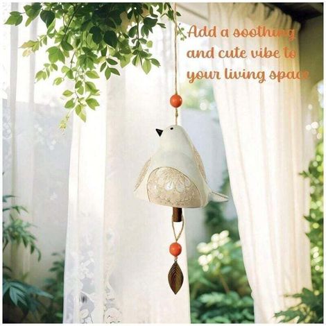 Carillon éolien en résine pour intérieur et extérieur avec mélodie relaxante, idéal pour un cadeau de fête des mères, un jardin, une terrasse, un balcon, une décoration d'intérieur, 1 pièce (1/4)