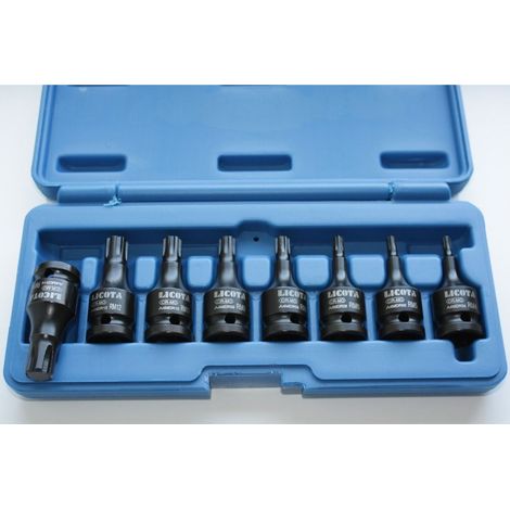 Coffret de douilles à choc Ribe 8 pièces, M4-M14, 1/2 pouce, Cr-Mo (1/3)