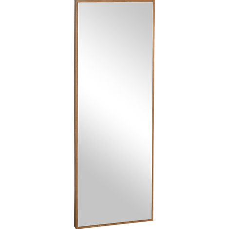 Specchio a muro a tutta altezza 125 x 45 cm con cornice in legno naturale – ideale per ingresso, cabina armadio o camera da letto