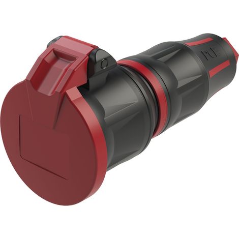 PCE 25711-sr Schutzkontaktkupplung 250 V Schwarz/Rot IP54 (1/4)