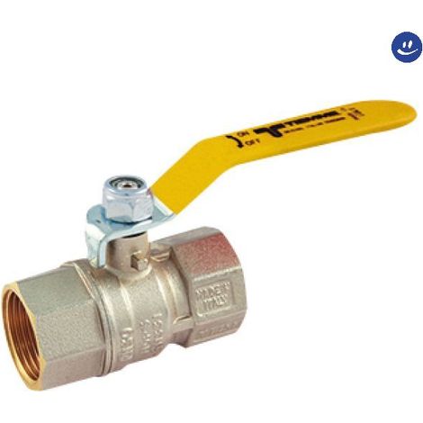 Valvola a sfera gas femmina femmina 3/4 ottone en 331 tiemme 2390006