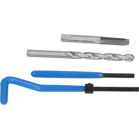 30-teiliges M7x1 Gewindereparaturset, Stahlgewindebohrer, Bohreinsatz, hocheffizientes Universal-Kfz-Werkzeug, Blau (1/5)