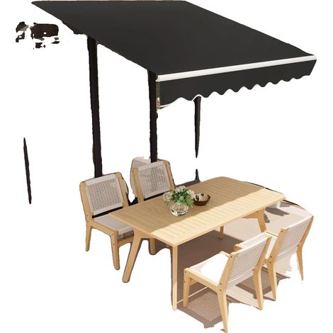 Tenda da sole, protezione UV, struttura resistente, colore nero (1/2)