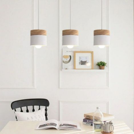 BETTE Suspension, chandelier Lamp Nordic Wood Pendant Lamp Retro Light Fixture E27 Modern Pendant Light Adjustable Hanging Light Single Head for DIY Decoration Restaurant Bedroom Kitchen Bar Loft Livi (1/5)