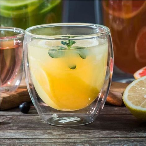 Tasse - - Set de 6 - Verre Double Paroi 80 ml - Résistant à la Chaleur - Design Contemporain (1/4)