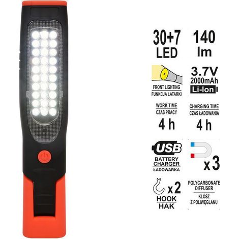 Lampada da officina 30 + 7 LED YT-08507 Yato