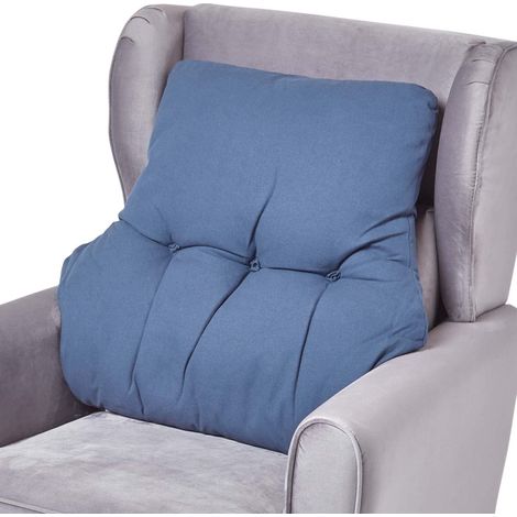 HOMESCAPES Coussin lombaire ergonomique en coton, Bleu marine