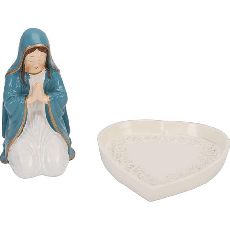 Porte-rosaire de la Vierge Marie élégante statue en résine ornement de bureau support de bijoux de la vierge marie pour collier et bague (1/5)