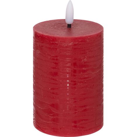 Bougie Déco à LED "Molia" 13cm Rouge