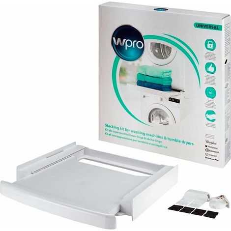 Torre Lavadora y Secadora Wpro Universal con Estante Deslizante (1/4)