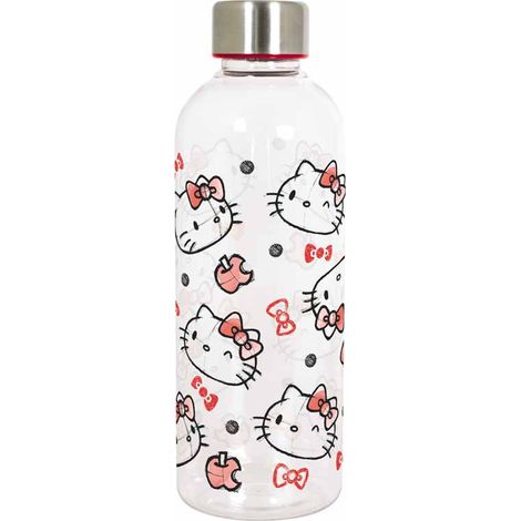 Stor Botella de Agua Hello Kitty 850ml Plastico con Tapa de Rosca Metalica Antigoteo para Colegio Deporte Trabajo