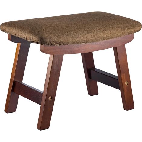 Foot Stool Wooden Stool Ottoman Shoe Change Shoes Small Footstool Suitable for Bedroom Living Room and Kitchen Beige (Brown) (1/5)