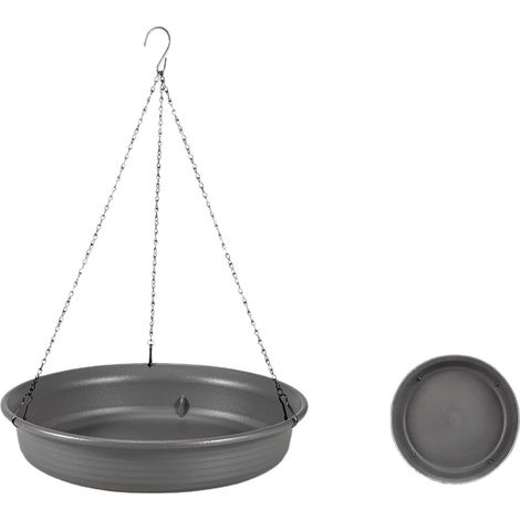 Mangeoire Oiseaux Exterieur, Abreuvoir Oiseaux Exterieur suspendues, Bains pour Oiseaux Sauvages pour Petits Decoration Jardin Balcon (Gris)