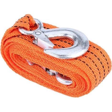 Sangle de remorquage, charge de 4 mètres, remorque de voiture de 3 tonnes, câble de remorquage de sangle de corde de remorquage avec crochets, outil de véhicule d'urgence (1/3)